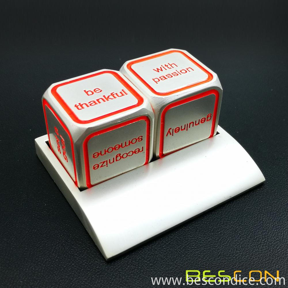 Promotional Motivational Solid Metallic Dice Set 2